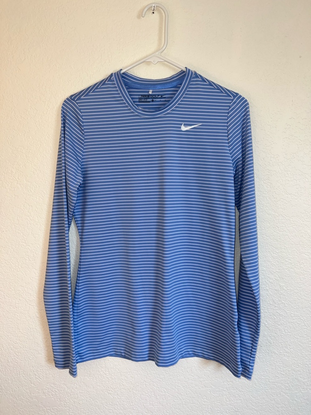 Nike Golf Dri-FIT Light Blue Striped Performance Tee